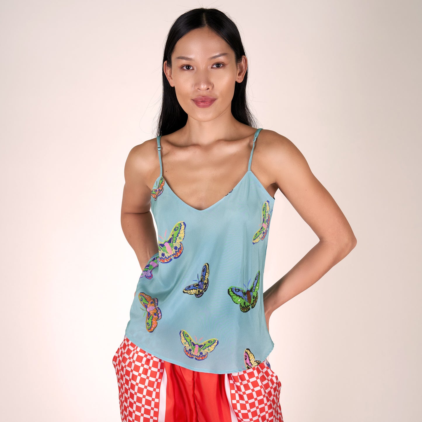 Blue moth singlet