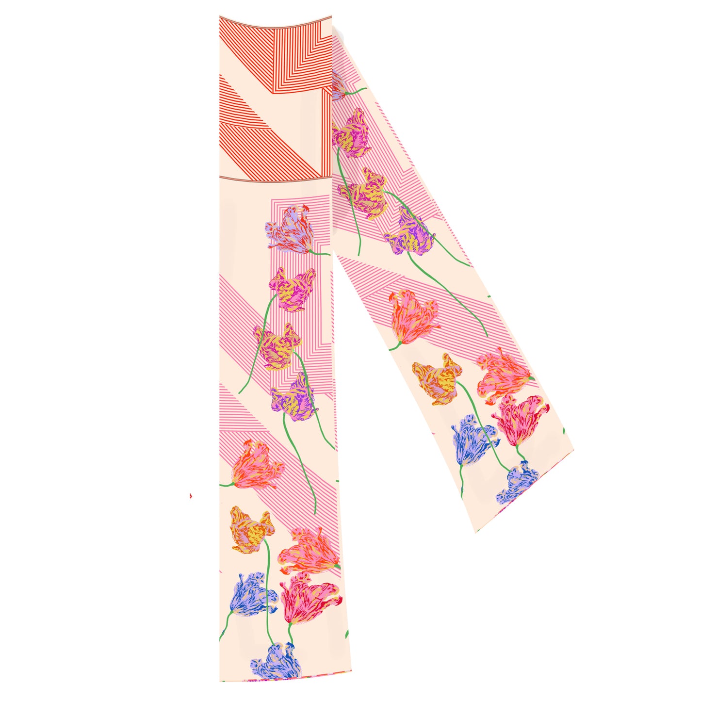Tulip and geo slim scarf