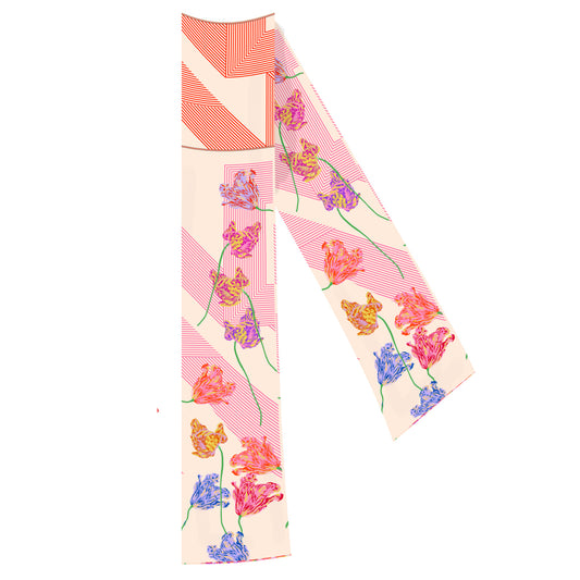 Tulip and geo slim scarf