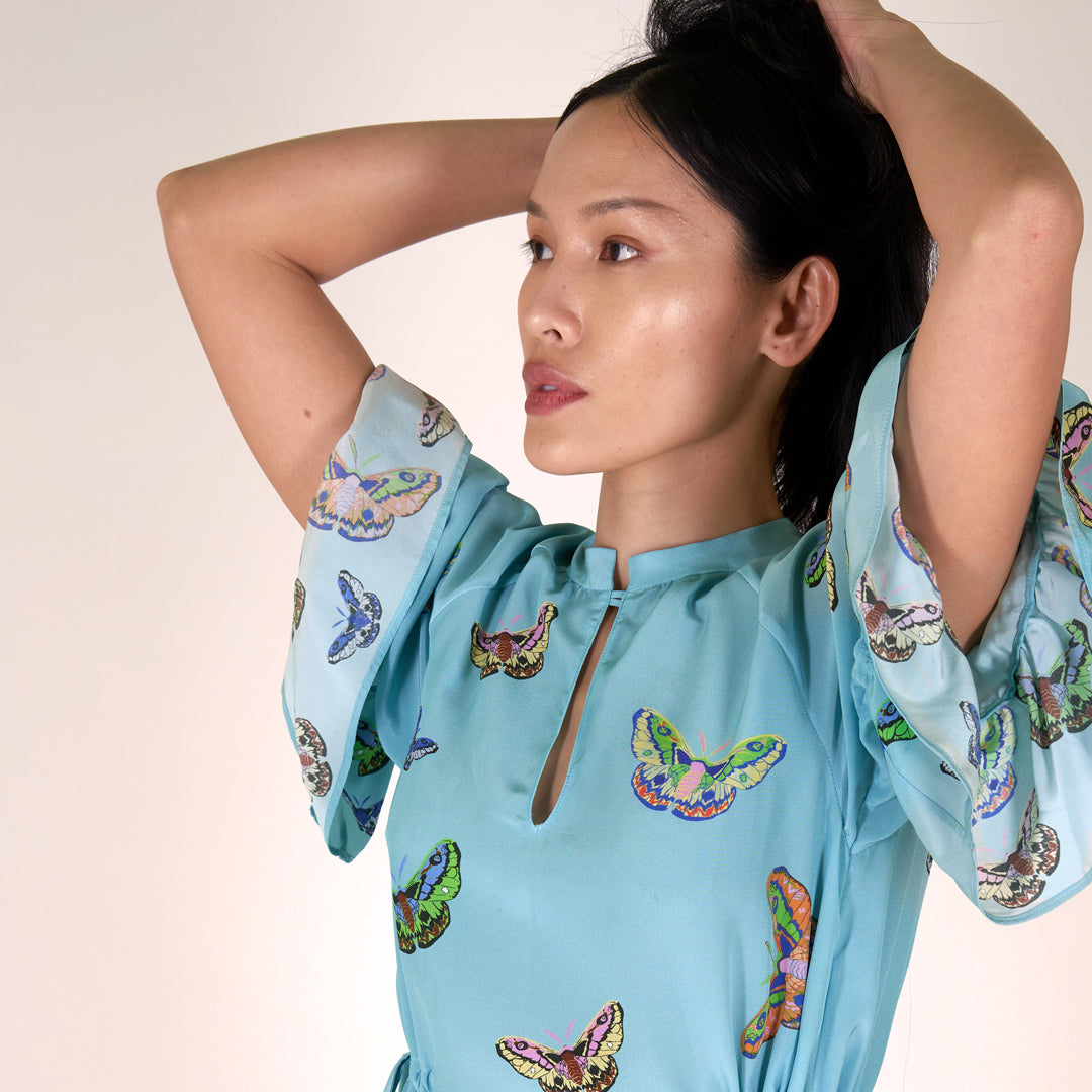 Blue Moth raglan dress