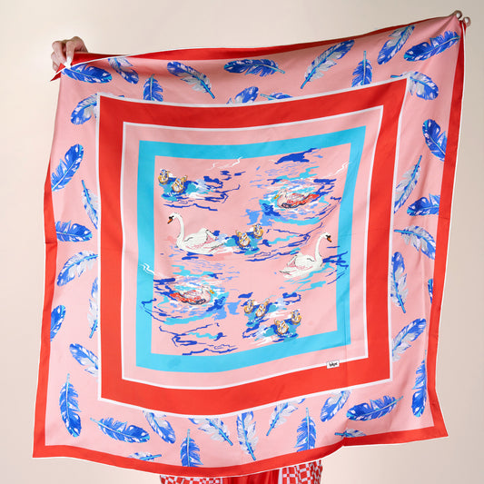 Swan silk scarf