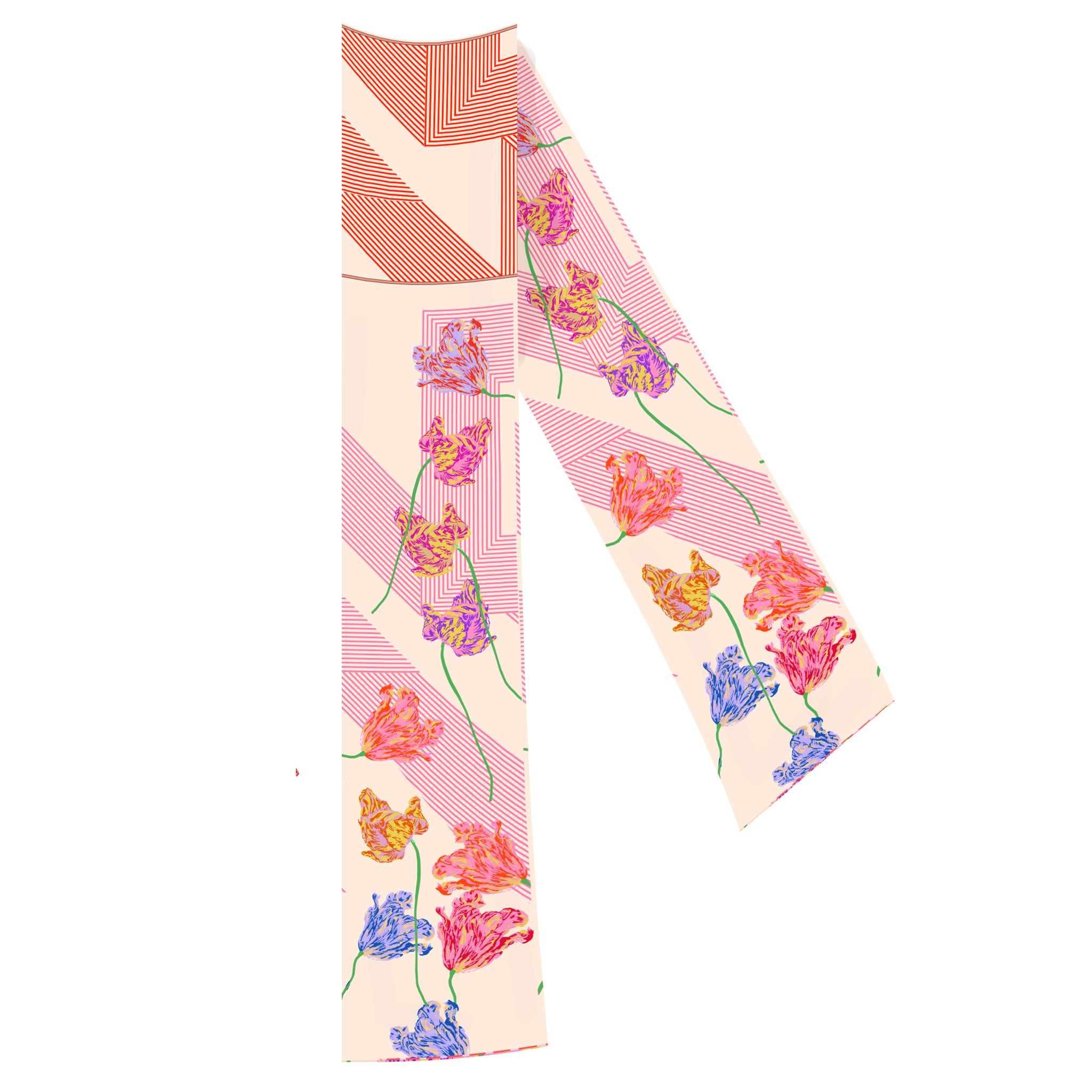 Tulip and geo slim scarf